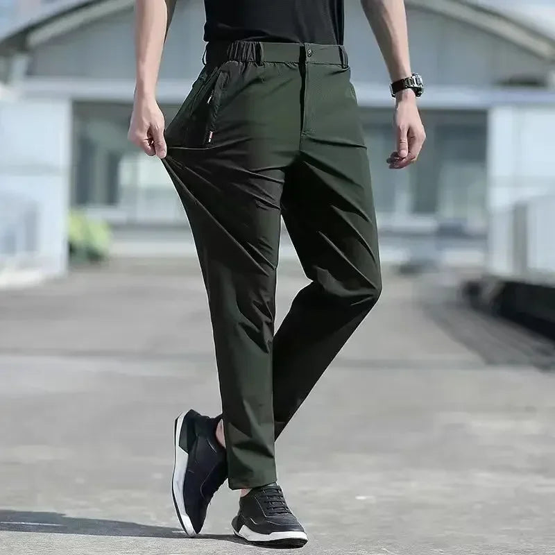 Pantalón de Seda de Hielo Cintura Elástica