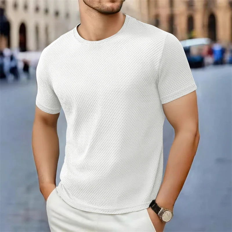 Remera Casual de Algodón Cuello Redondo