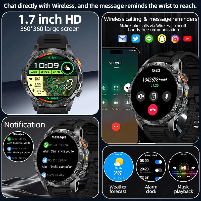 Smartwatch Militar IP68 Batería 1000mAh