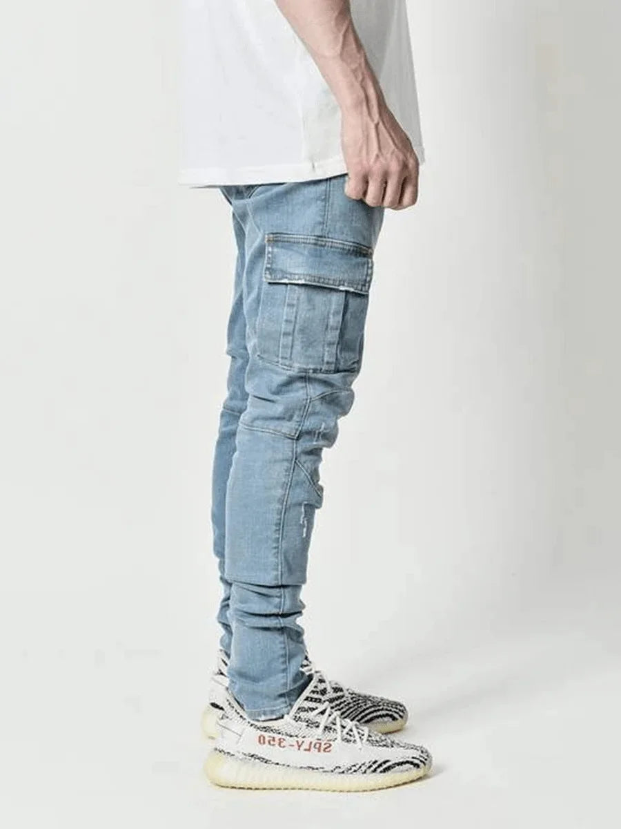 Jean Cargo Multibolsillos Washed