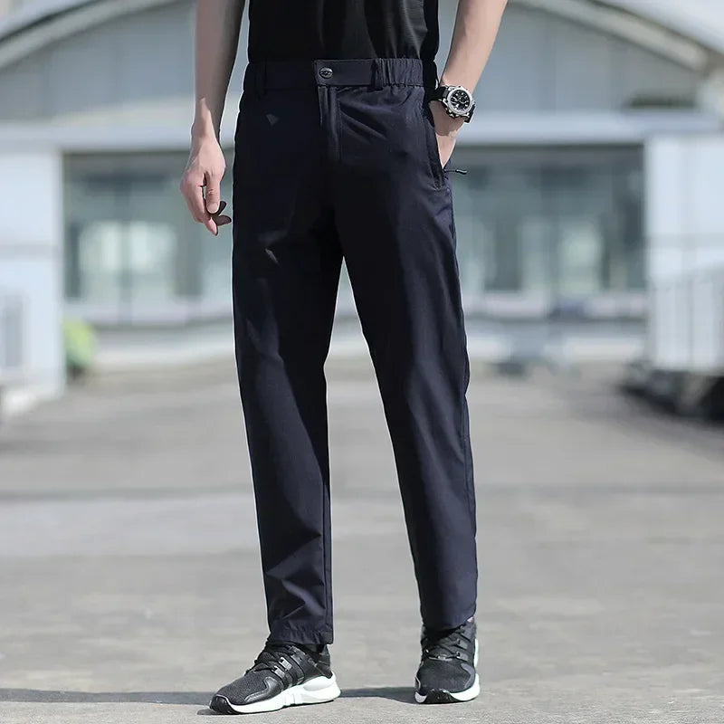 Pantalón de Seda de Hielo Cintura Elástica