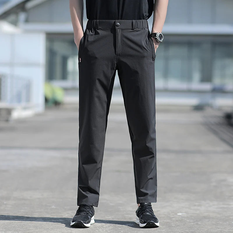 Pantalón de Seda de Hielo Cintura Elástica
