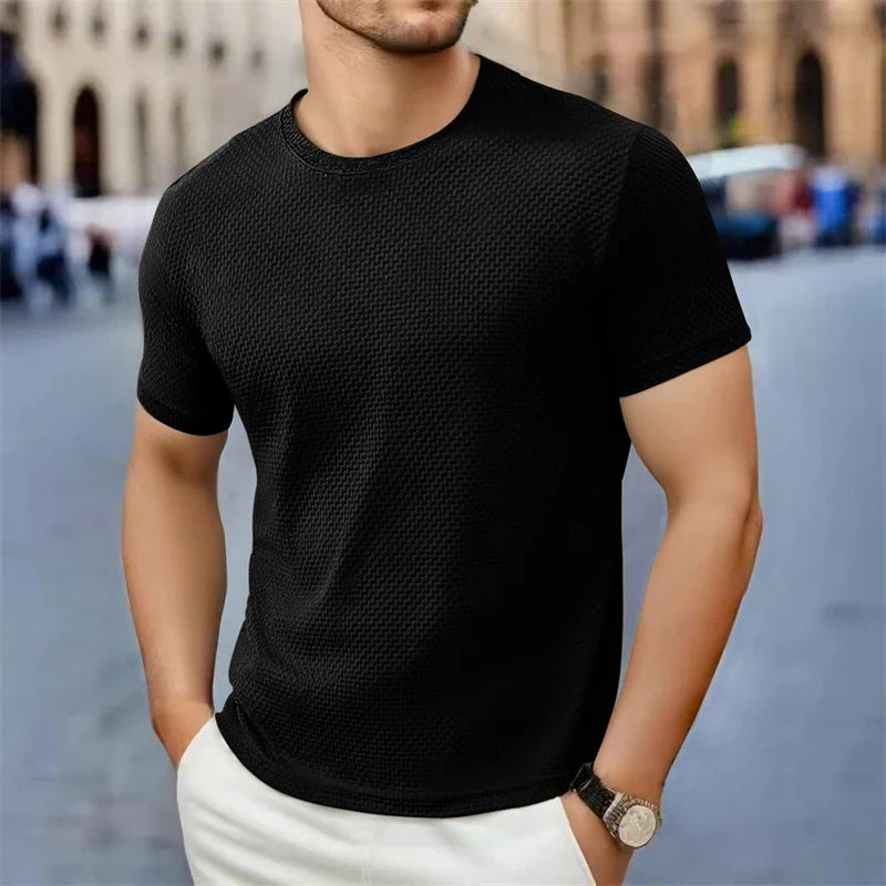 Remera Casual de Algodón Cuello Redondo