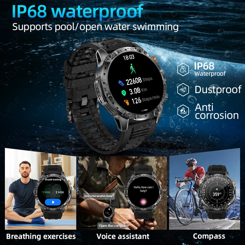 Smartwatch Militar IP68 Batería 1000mAh