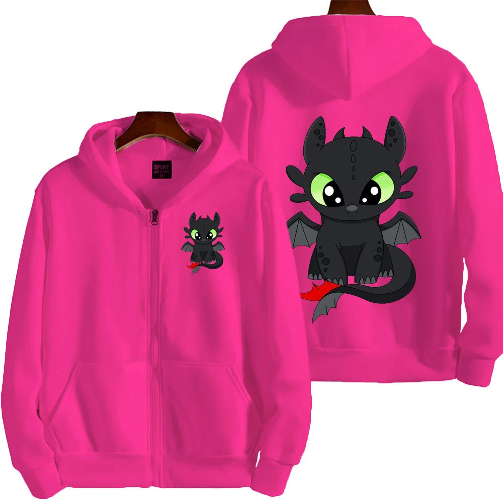 Toothless Cartoon Anime Hombre Zipper Sudadera Primavera